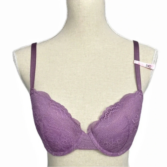 La Vie en Rose Lightly Lined lace bra Size 34D underwire Mauve NWT - Picture 8 of 8